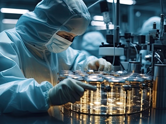 scientist working in semiconductor lab