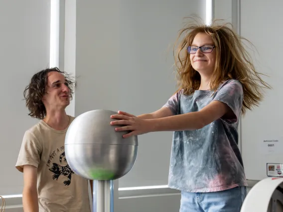 Kid experiments at Chips and Wafers summer camp.