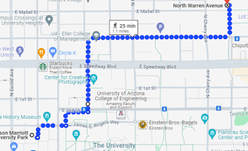 walking route from Marriott to HSIB
