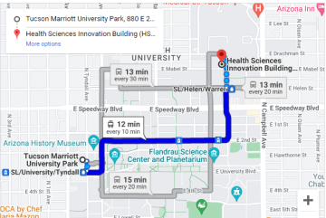 Streetcar route from Marriott  to HSIB